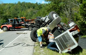Overturned Coal Truck