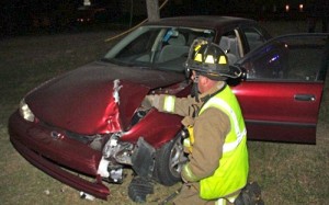 Car and Power Pole Accident