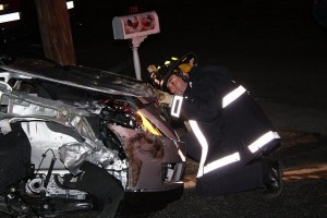 Firefighter at Robertsville Road Rollover Accident