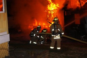 Oak Ridge Firefighters on the Hose Stream