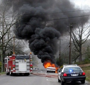 Hillside Road Car Fire