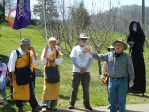 Ralph Hutchison and Buddhist Monks at Friendship Bell