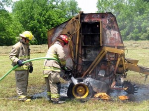 Firefighters at Hay Bailer Fire
