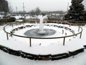 Snow at Jackson Square Fountain