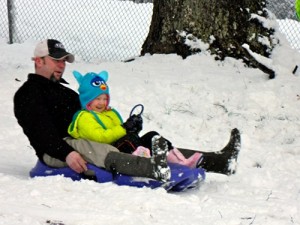 Sledding at Blankenship Field