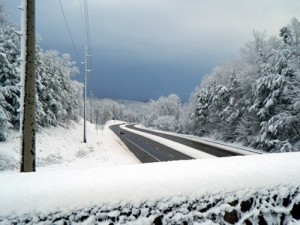 Snow at South Illinois Avenue and Centrifuge Way