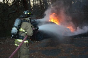 Linden Elementary School Car Fire
