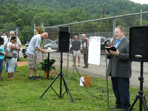 Pastor Mark Walton at Brayden Pearson Vigil