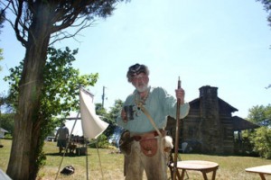 Davy Crockett at David Hall Cabin