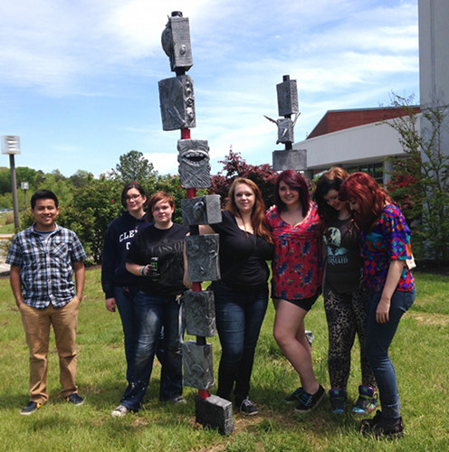 ORHS Ceramics Students and Roane State Art Students Sculpture