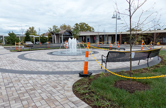 Jackson Square Landscaping, Bench, and Fountain Sept. 28, 2015