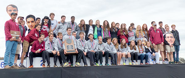 Oak Ridge Cross Country Team and Coaches and Pep Bus Nov. 7, 2015