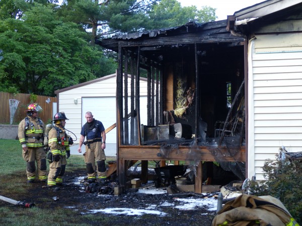 Wayside Road Fire Back Porch June 15 2016