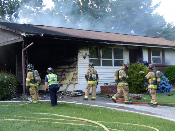 The Oak Ridge Fire Department puts out a house fire at 106 Wayside Road on Wednesday, June 15, 2016. (Photo by John Huotari/Oak Ridge Today)