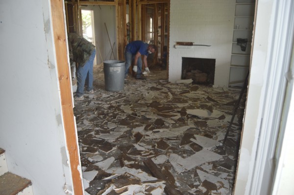 To help the renovation efforts, employees from National Strategic Protective Services, or NSPS, have put in many hours of hard labor at Methodist Medical Center’s soon-to-be third Hospitality House. (Submitted photo)