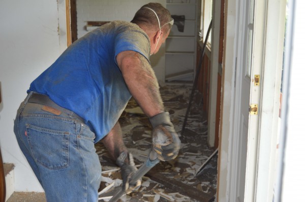 To help the renovation efforts, employees from National Strategic Protective Services, or NSPS, have put in many hours of hard labor at Methodist Medical Center’s soon-to-be third Hospitality House. (Submitted photo)