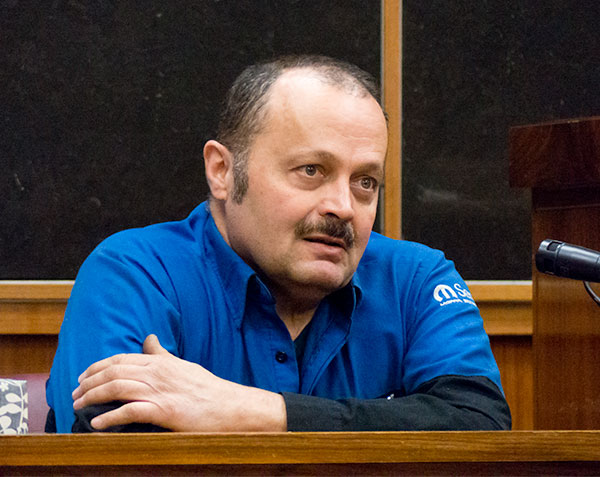 Mechanic David Carey of Secret City Chrysler Dodge Jeep Ram, an expert witness for the prosecution, said he found no evidence that the throttle on a Dodge Ram pickup truck had been stuck open or had any mechanical defect during a fatal parking lot crash at the Midtown Community Center in Oak Ridge on July 4, 2015. Carey testified during the vehicular homicide and aggravated assault trial for Lee Harold Cromwell, 68, in Anderson County Criminal Court in Clinton on Tuesday, Feb. 13, 2017. (Photo by John Huotari/Oak Ridge Today)
