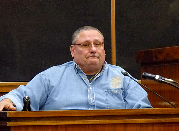 Victim Michael Eldridge, who lives in Oak Ridge, testified Tuesday, Feb. 14, 2017, during the vehicular homicide and aggravated assault trial for Lee Harold Cromwell, 68, an Oak Ridge man accused of killing a Knoxville man and injuring others, including Eldridge, as he backed through a crowded parking lot at the Midtown Community Center after fireworks in Oak Ridge on July 4, 2015. (Photo by John Huotari/Oak Ridge Today)