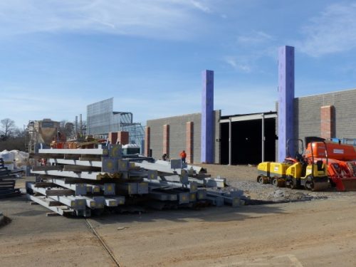 Construction work continues for new stores at Main Street Oak Ridge, the redevelopment of the former Oak Ridge Mall. This work on Friday, Feb. 10, 2017, is in the area that will house Dick's Sporting Goods and T.J. Maxx, roughly in the area of the former Sears department store. (Photo by John Huotari/Oak Ridge Today)