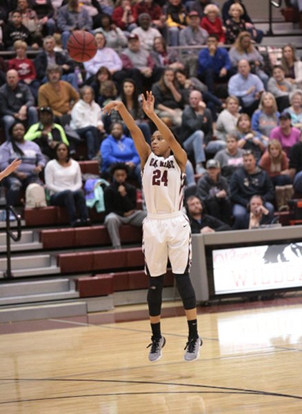 Oak Ridge sophomore Jada Guinn (24) shoots the basketball during a 48-47 Region 2-AAA semifinal win over William Blount at Wildcat Arena on Monday, Feb. 27, 2017. (Photo by Luther Simmons)