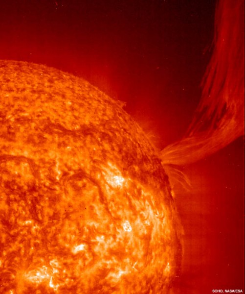 The sun, with solar flares on the surface that can disrupt artificial satellites and communication devices on the earth. (Submitted photo)