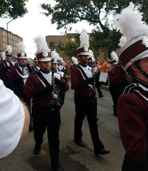 The Oak Ridge High School Wildcat Marching Band performs with the Pride of the Southland Band on Saturday, Sept. 23, 2017, at the University of Tennessee and UMass football game. (Photo courtesy Ginger Meadows)