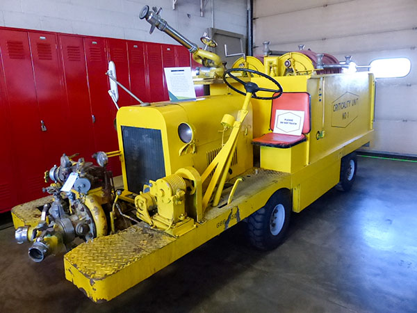 A Criticality Unit is pictured above at the K-25 History Center ceremony at East Tennessee Technology Park on Thursday, Oct. 19, 2017. This vehicle and other similar units were positioned in process buildings used at the former K-25 site, which enriched uranium for atomic weapons and commercial nuclear power plants. They could be used if a criticality accident occurred. That's an uncontrolled nuclear fission chain reaction. The vehicle had borated water that would be sprayed on the area of the criticality to absorb neutrons, thus eliminating the criticality. (Photo by John Huotari/Oak Ridge Today)
