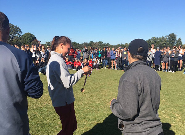 Oak Ridge senior Genevieve Schwartz finished fourth in the Region 2 Large Division girls cross county championship cross country meet at Victor Ashe Park in Knoxville on Thursday, Oct. 26, 2017. (Photo courtesy Oak Ridge High School Cross Country)