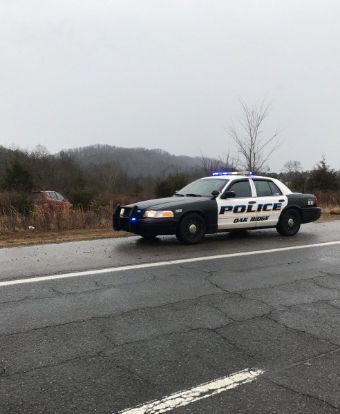 Slow down, and use caution, the Oak Ridge Police Department said Monday morning, Jan. 8, 2018. "Roads are very slick. Stay home if you don’t need to be out." Several crashes have already been reported this morning, and Key Springs Road, which goes down into Marlow, has been closed. (Photo courtesy ORPD)
