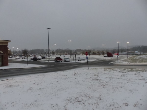 Snow falls at Westcott Center on Tuesday afternoon, Jan. 16, 2018. (Photo by John Huotari/Oak Ridge Today)