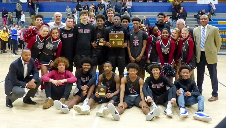 The Oak Ridge Wildcats won the District 3-AAA basketball championship with a 75-65 win over Karns on Wednesday, Feb. 20, 2019. (Photo by John Huotari/Oak Ridge Today)