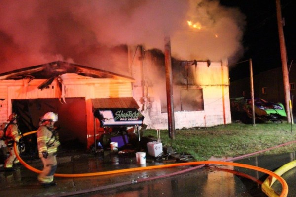 The Oak Ridge Fire Department and other departments helped Oliver Springs fight this fire on West Tri County Boulevard early Wednesday, March 5, 2019. (Photo by Tom Scott)