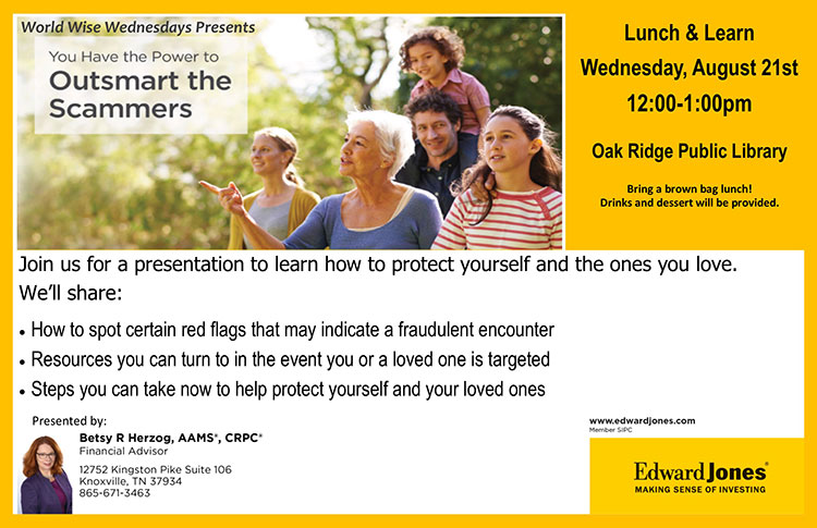 Oak Ridge Public Library Scam Safety Seminar Aug 21 2019