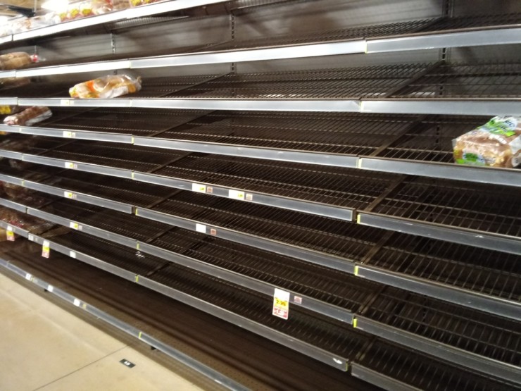 Bread Shelf at Kroger March 14, 2020